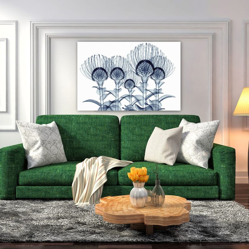 "Nodding Pincushions" Frameless Free Floating Tempered Glass Panel Graphic Wall Art