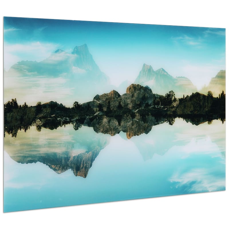 "Quiet Waters" Frameless Free Floating Tempered Glass Panel Graphic Wall Art