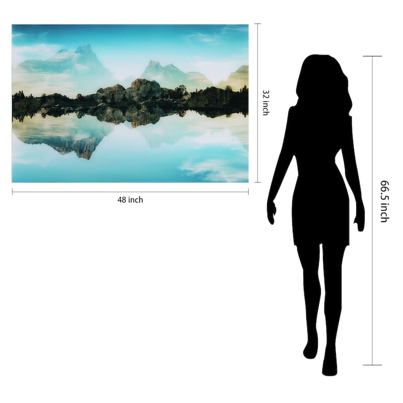"Quiet Waters" Frameless Free Floating Tempered Glass Panel Graphic Wall Art