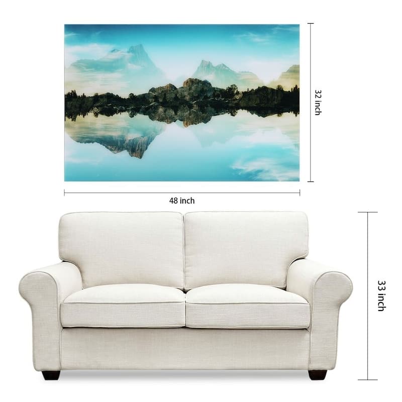 "Quiet Waters" Frameless Free Floating Tempered Glass Panel Graphic Wall Art