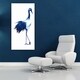 preview thumbnail 3 of 6, "Ink Drop Crane 1" Frameless Free Floating Tempered Glass Panel Graphic Wall Art