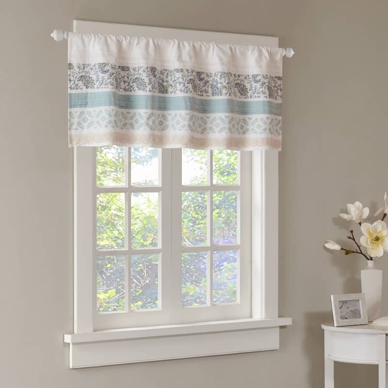 Madison Park Dawn Printed and Pieced Rod Pocket Valance - 50 x 18