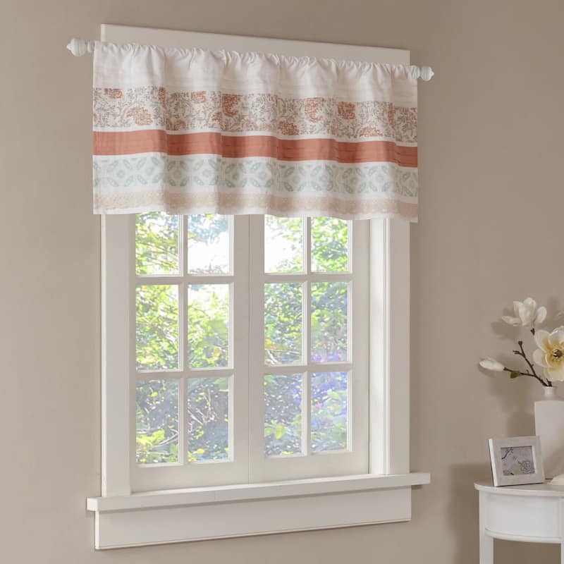 Madison Park Dawn Printed and Pieced Rod Pocket Valance - 50 x 18