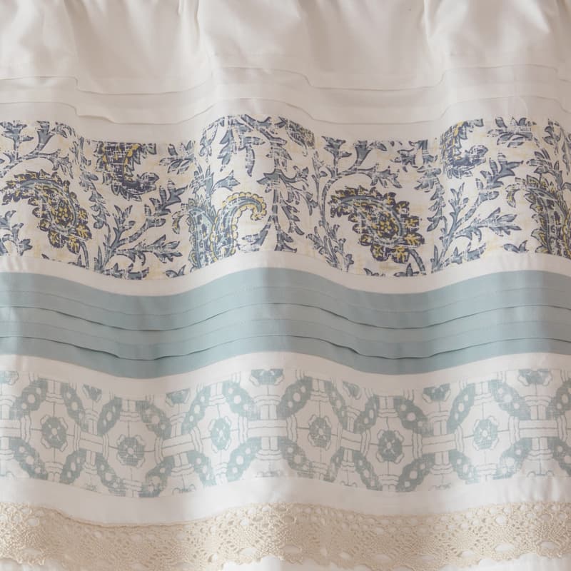 Madison Park Dawn Printed and Pieced Rod Pocket Valance - 50 x 18
