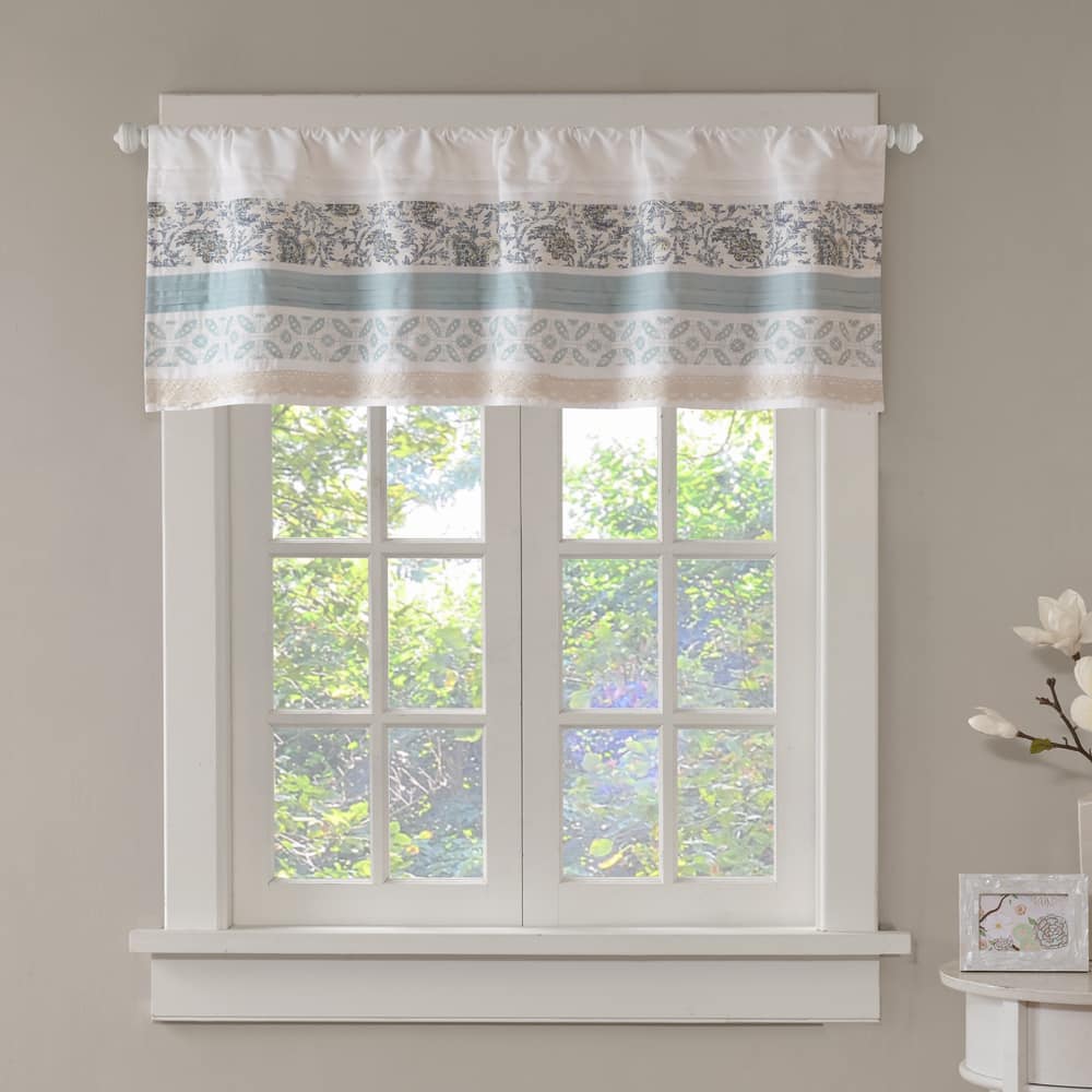 Madison Park Dawn Printed and Pieced Rod Pocket Valance - 50 x 18