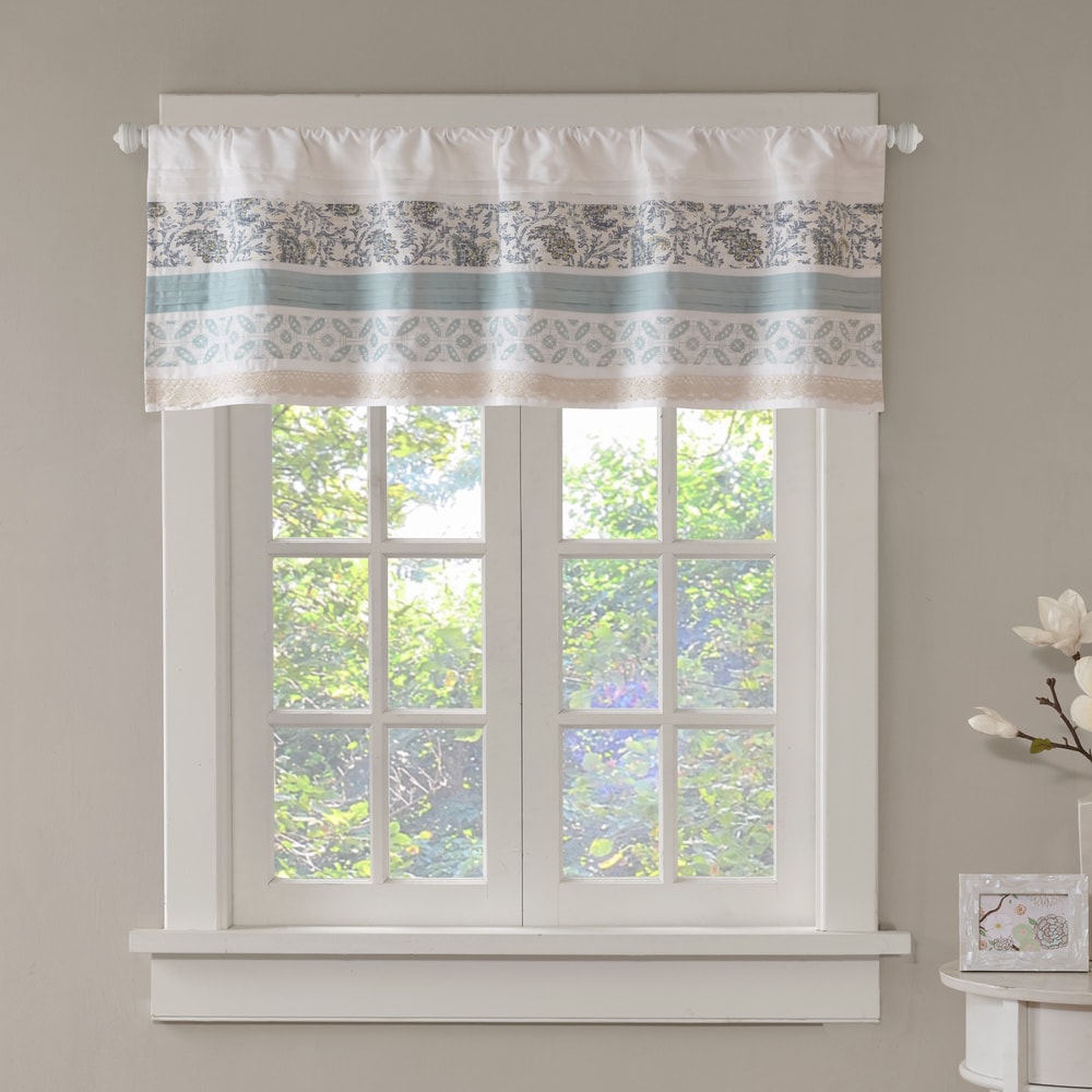 Madison Park Dawn Printed and Pieced Rod Pocket Valance - 50 x 18