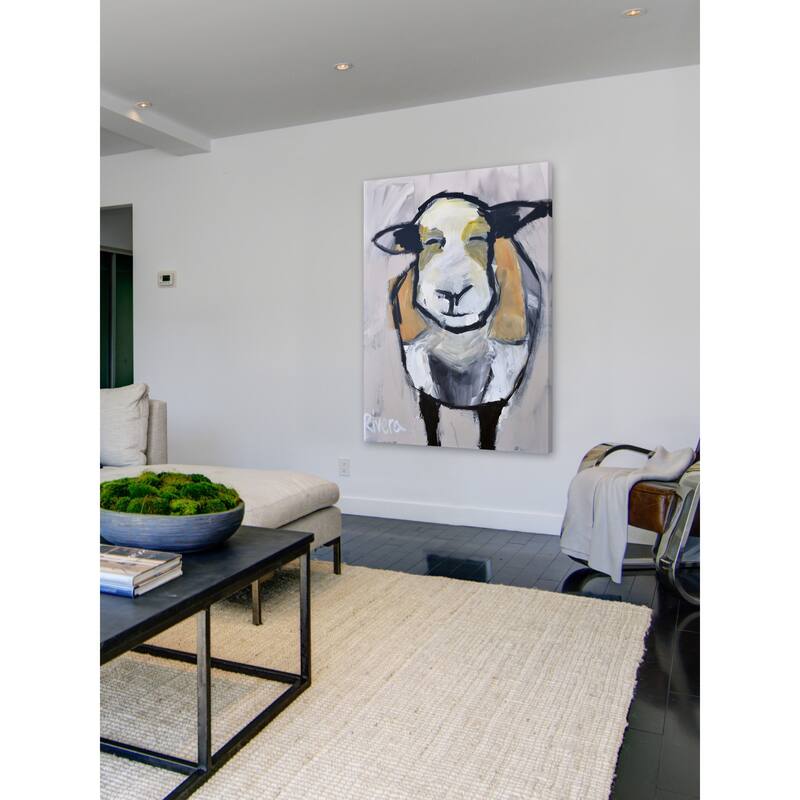 Grinning Sheep' Painting Print on Wrapped Canvas - Multi-Color