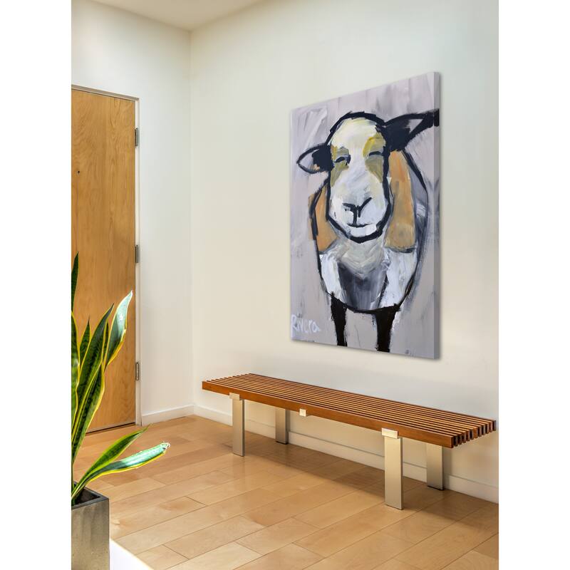 Grinning Sheep' Painting Print on Wrapped Canvas - Multi-Color