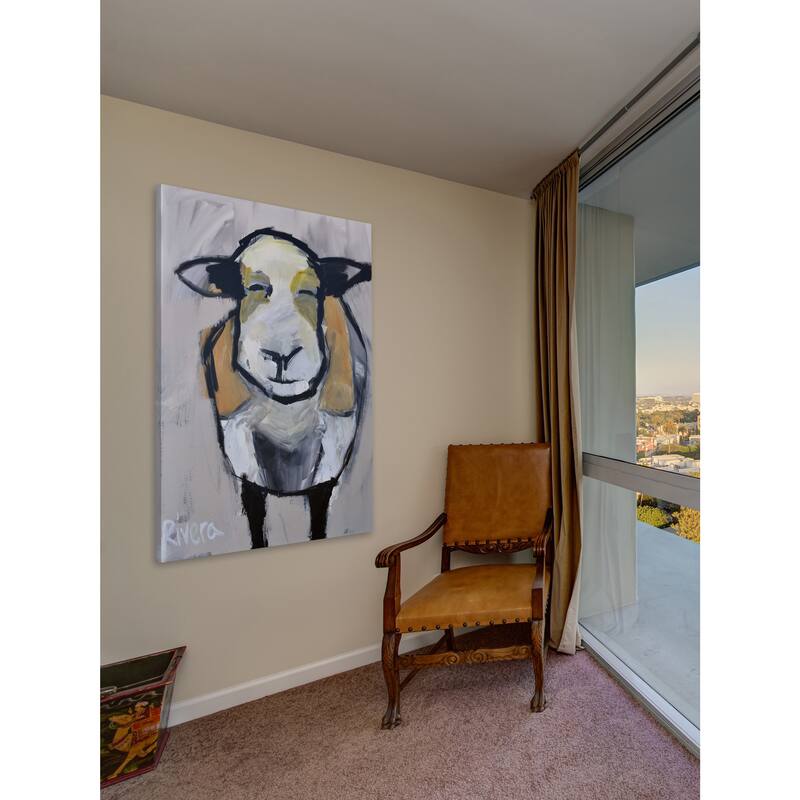 Grinning Sheep' Painting Print on Wrapped Canvas - Multi-Color