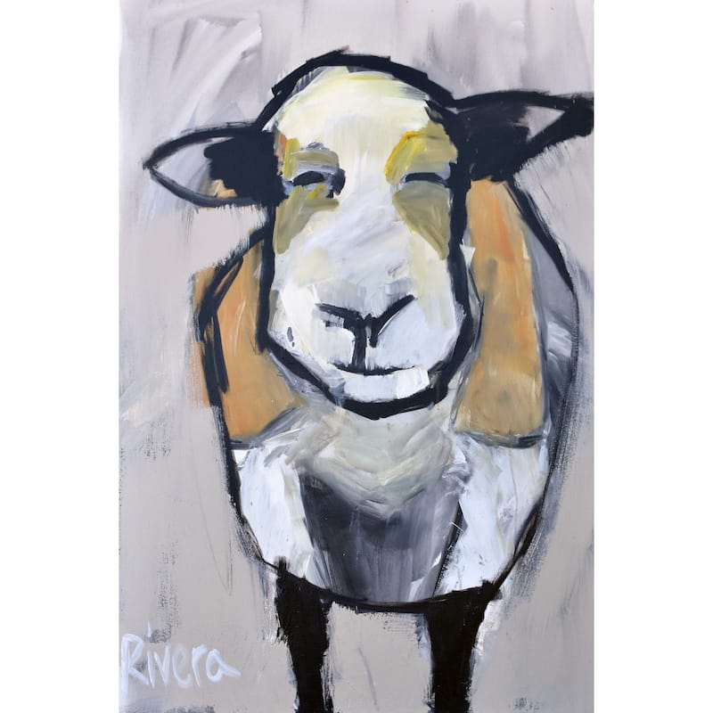 Grinning Sheep' Painting Print on Wrapped Canvas - Multi-Color