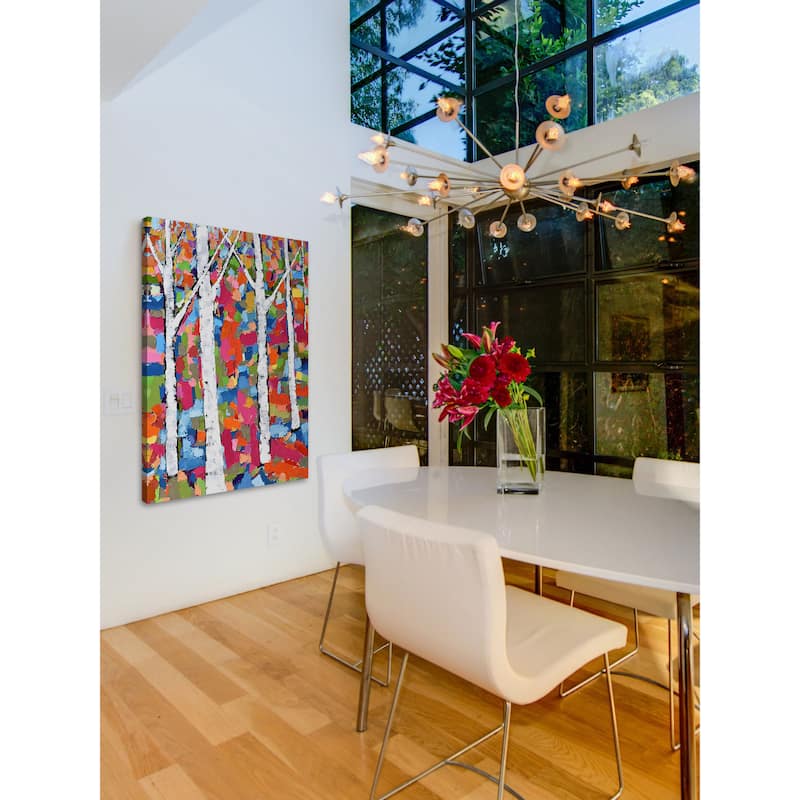 Colorful Forest' Painting Print on Wrapped Canvas - Multi-Color