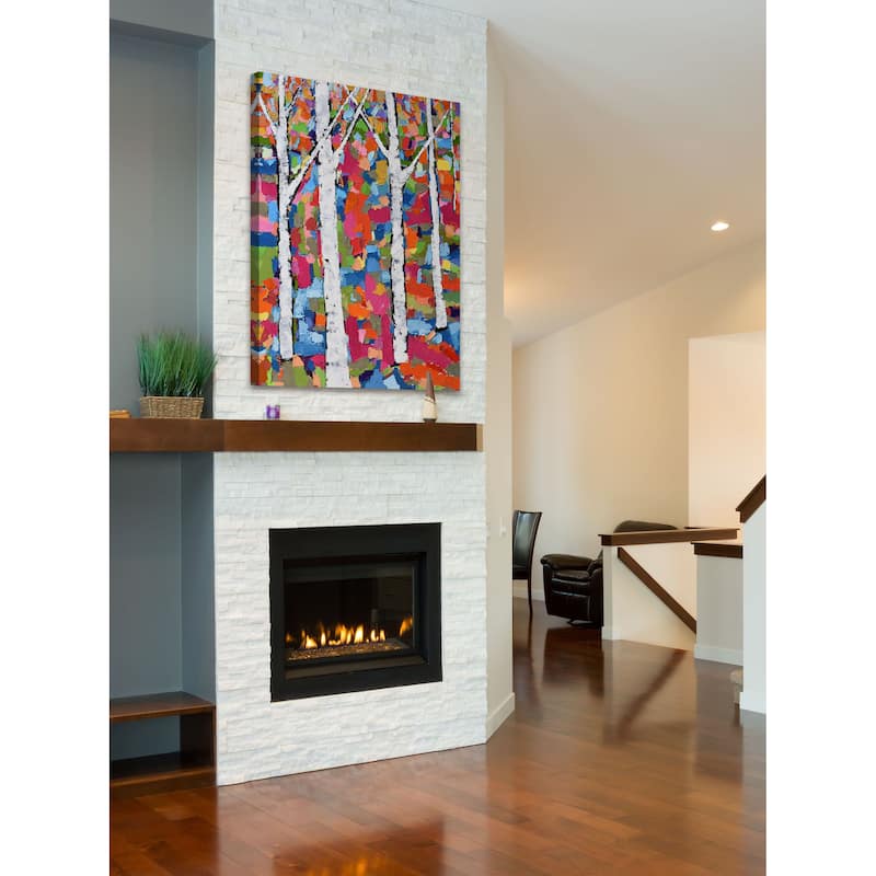 Colorful Forest' Painting Print on Wrapped Canvas - Multi-Color