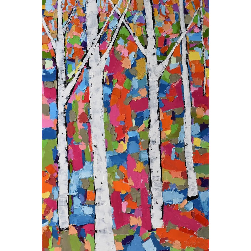 Colorful Forest' Painting Print on Wrapped Canvas - Multi-Color