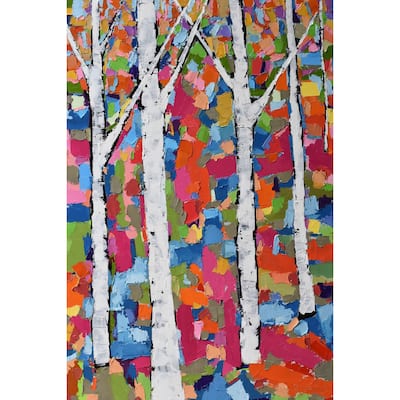 Colorful Forest' Painting Print on Wrapped Canvas - Multi-Color