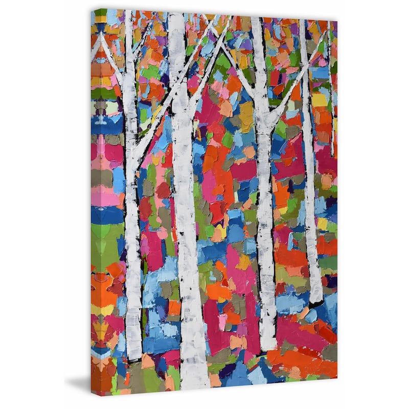 Colorful Forest' Painting Print on Wrapped Canvas - Multi-Color