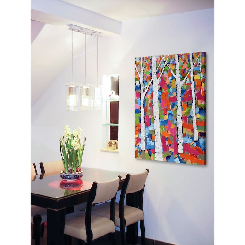 Colorful Forest' Painting Print on Wrapped Canvas - Multi-Color