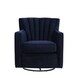 Shop Handy Living Zahara Navy Blue Velvet Swivel Arm Chair ...