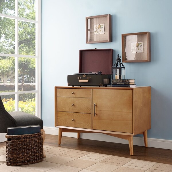 Shop Landon Media Console In Acorn Ships To Canada Overstock