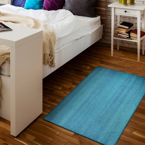 RUGGABLE Washable Stain Resistant Pet Area Rug Solid Textured Ocean Blue -  5' x 7' - Bed Bath & Beyond - 15410349