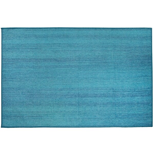 RUGGABLE Washable Stain Resistant Pet Accent Rug Solid Textured Ocean