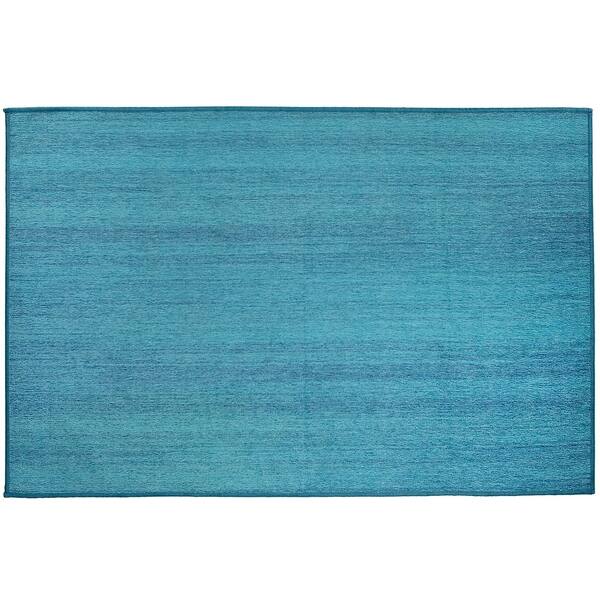 Ruggable 8' round blue multicolor rug with cushioned pad system