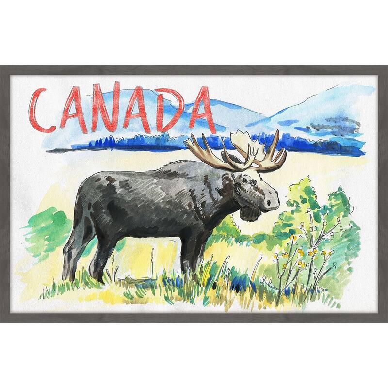 Moose - Canada Red' Framed Painting Print
