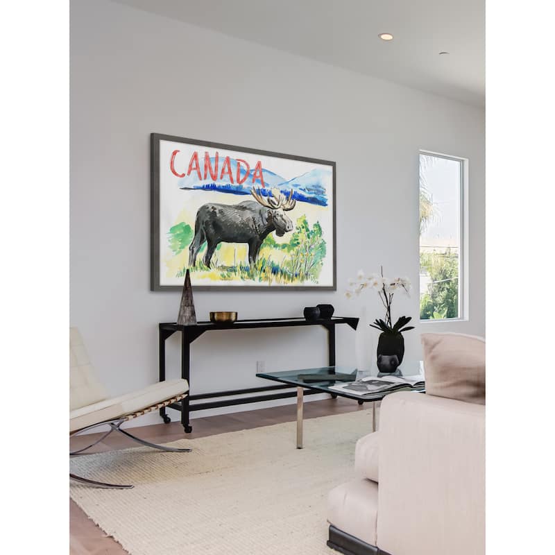 Moose - Canada Red' Framed Painting Print