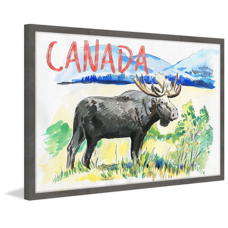 Moose - Canada Red' Framed Painting Print