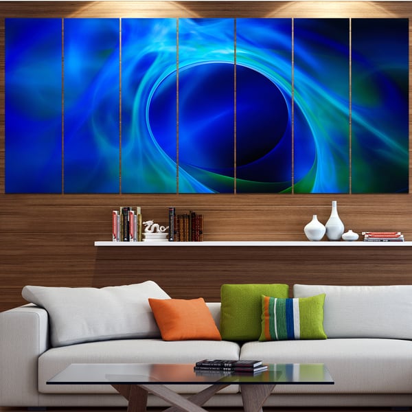 Designart 'Circled Blue Psychedelic Texture' Abstract Art on Canvas ...