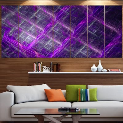 Designart "Purple Abstract Metal Grill" Abstract Art on Canvas