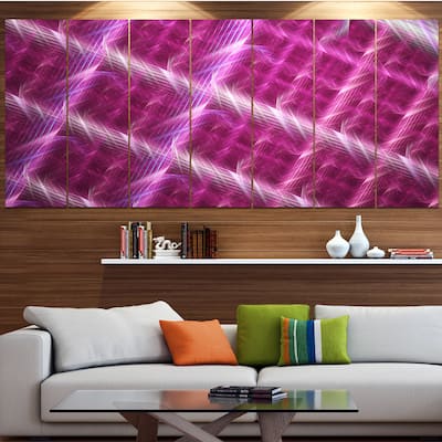 Designart "Pink Abstract Metal Grill" Abstract Art on Canvas