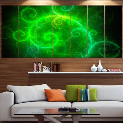 Designart "Beautiful Green Pattern on Black" Abstract Wall Art Canvas