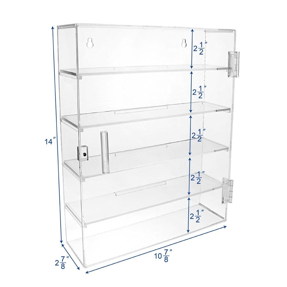 15l X 15w X 34h Table Top Acrylic Display Case With Walnut Wooden Frame  Base Organizer Cabinet Storage 