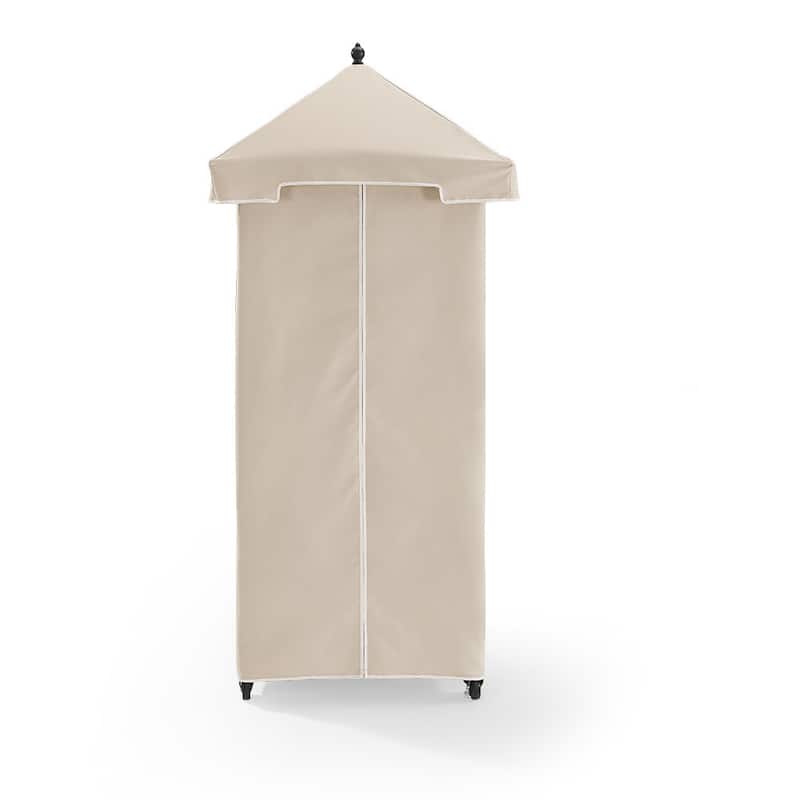 Crosley Palm Harbor Brown Wicker Outdoor Towel Valet with Sand Cover