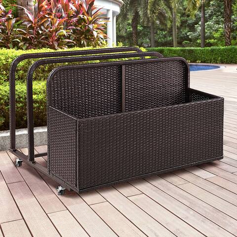 Palm Harbor Brown Steel/ Wicker Outdoor Float Caddy