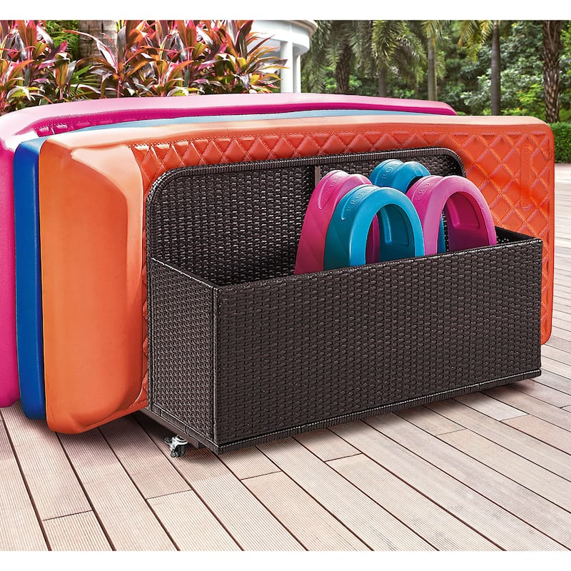 Crosley Palm Harbor Brown Steel/ Wicker Outdoor Float Caddy