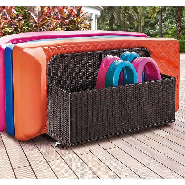 Jammie Outdoor Wicker Pool Storage Bin