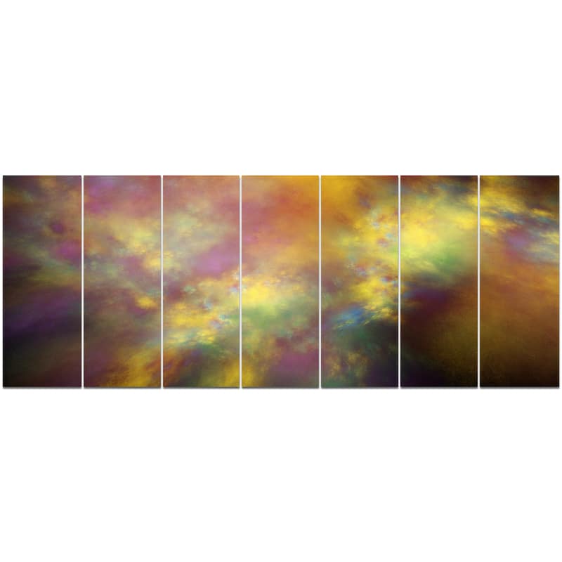 Designart "Perfect Yellow Starry Sky" Abstract Wall Artwork