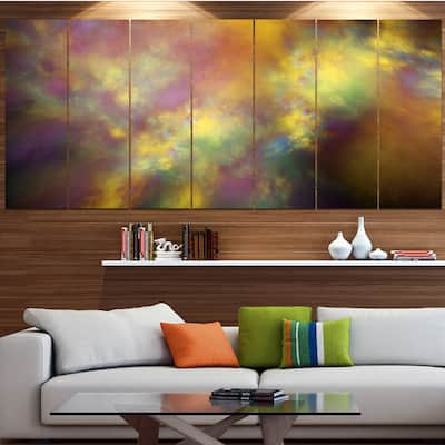 Designart "Perfect Yellow Starry Sky" Abstract Wall Artwork