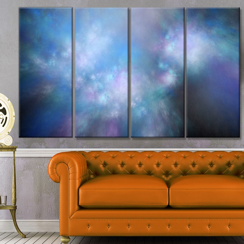 Designart "Perfect Light Blue Starry Sky" Abstract Wall Artwork