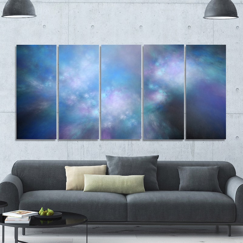 Designart "Perfect Light Blue Starry Sky" Abstract Wall Artwork