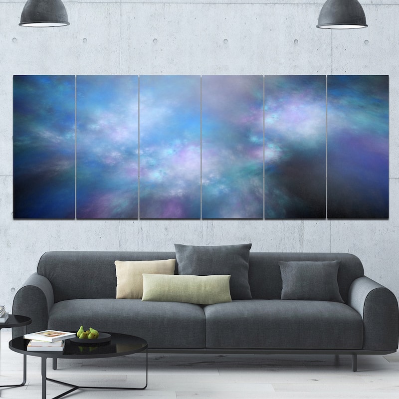 Designart "Perfect Light Blue Starry Sky" Abstract Wall Artwork