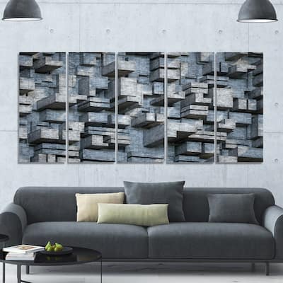 Designart "Black Abstract Geometric Background" Abstract Canvas Wall Art