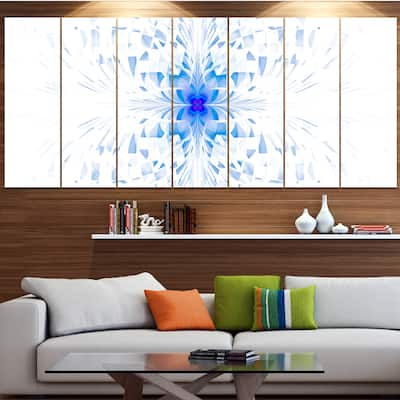 Designart "Blue Butterfly Outline on White" Abstract Wall Art Canvas