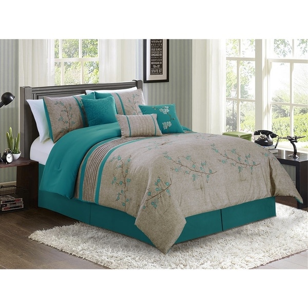 Noriko Embroidered Luxury 7-piece Comforter Set