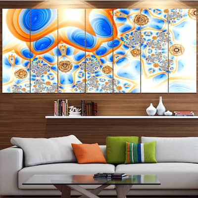 Designart "Yellow Blue Exotic Pattern" Abstract Wall Art Canvas