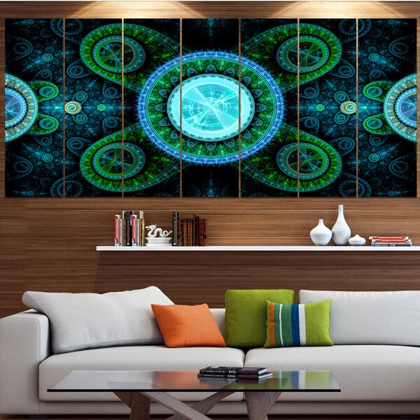 Designart 'Bright Blue Psychedelic Relaxing Art' Abstract Wall Art on ...