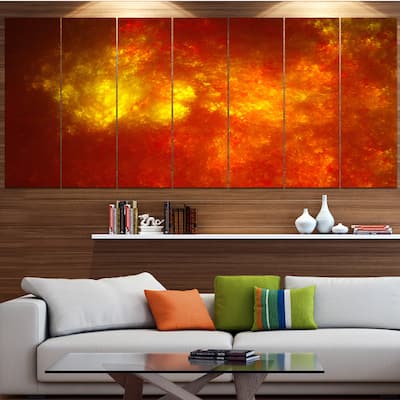 Designart "Orange Starry Fractal Sky" Abstract Wall Artwork