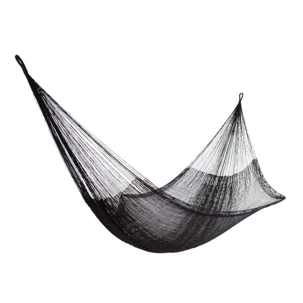 slide 1 of 5, NOVICA Hammock, Black Relaxation (Mexico) Black