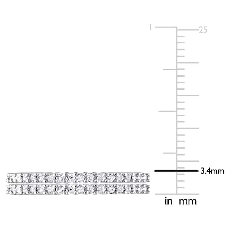 Miadora Sterling Silver Diamond Stackable Semi-eternity Ring Set